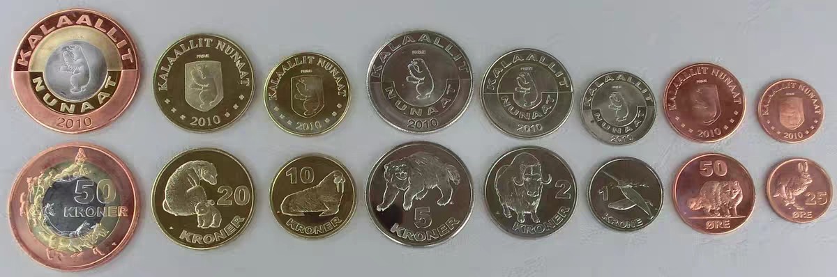 格陵兰岛 2010年 纪念套币 全8枚