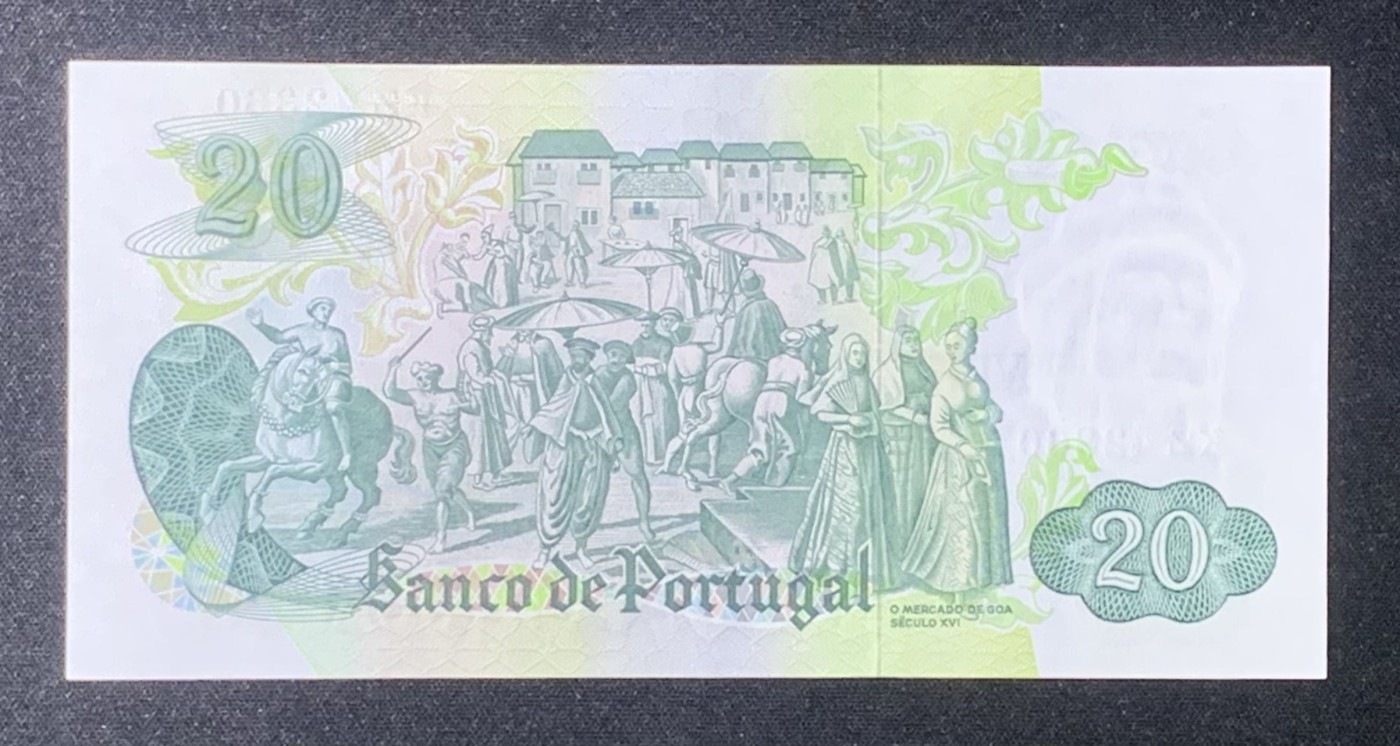 紫瑗钱币——第318期拍卖—纸币场 葡萄牙 1971年 加西亚·德·奥尔塔 20埃斯库多 UNC-