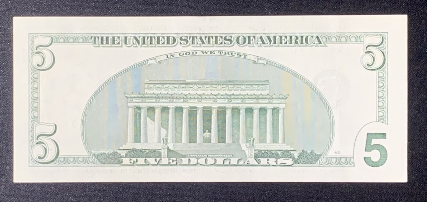 紫瑗钱币——第318期拍卖—纸币场 美国 2003年 B版 亚伯拉罕·林肯 5美元 大头版 UNC