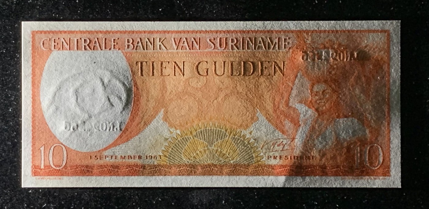 紫瑗钱币——第318期拍卖—纸币场 【双尾6】苏里南 1963年 土著妇女 10盾 绝品 UNC
