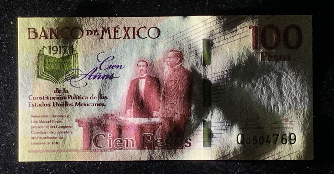 紫瑗钱币——第318期拍卖—纸币场 墨西哥 2017年 宪法颁布100周年 纪念钞 100比索 UNC