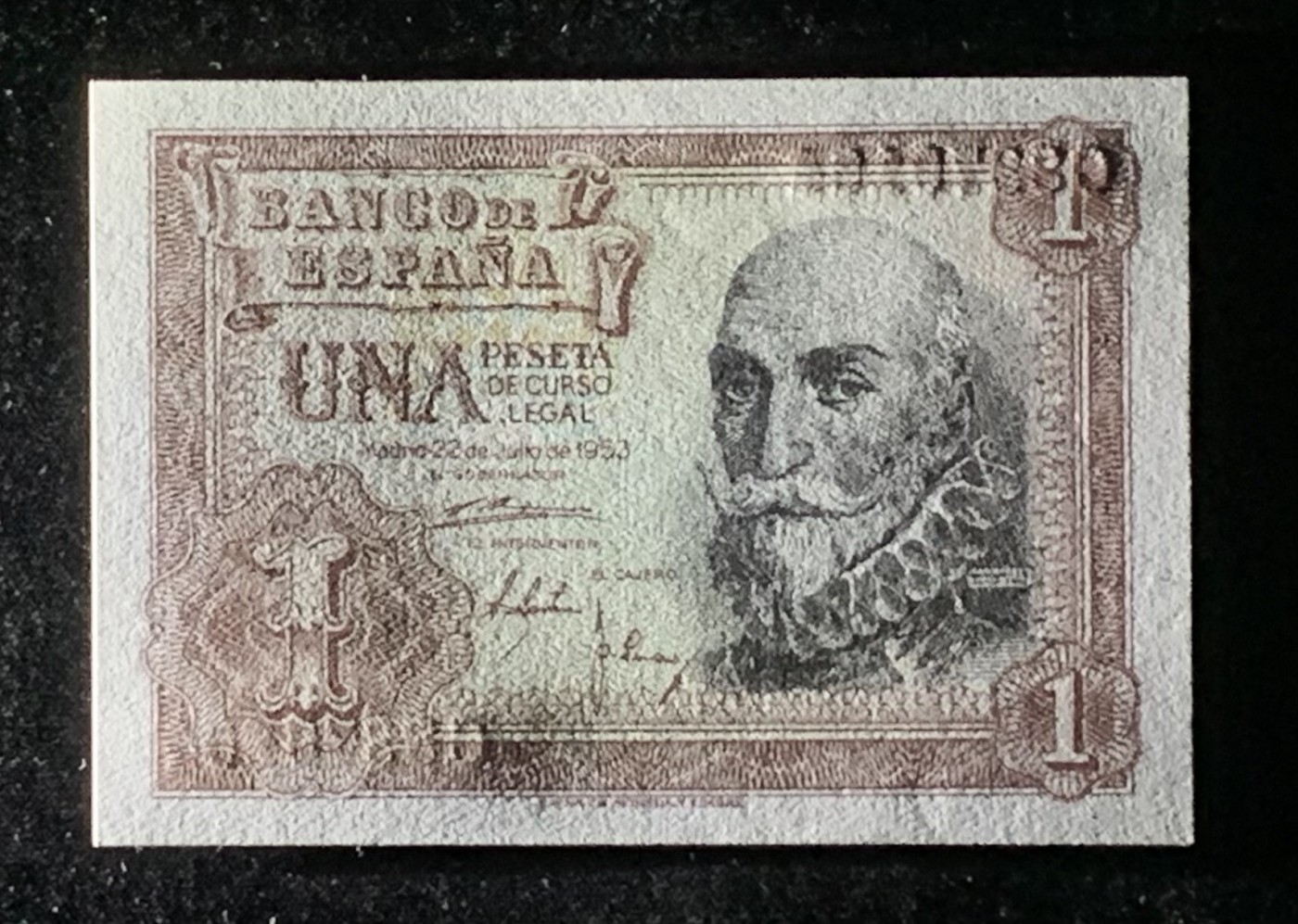 紫瑗钱币——第318期拍卖—纸币场 西班牙 1953年 圣克鲁斯侯爵 阿尔瓦罗·德·巴赞 1比塞塔 (P-144a）