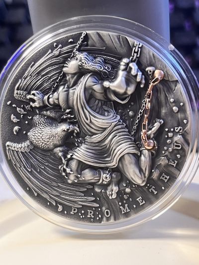 【海寕潮】拍卖第八十六期 - 【海寧潮】纽埃2019希腊神话系列普罗米修斯2盎司镀金银币