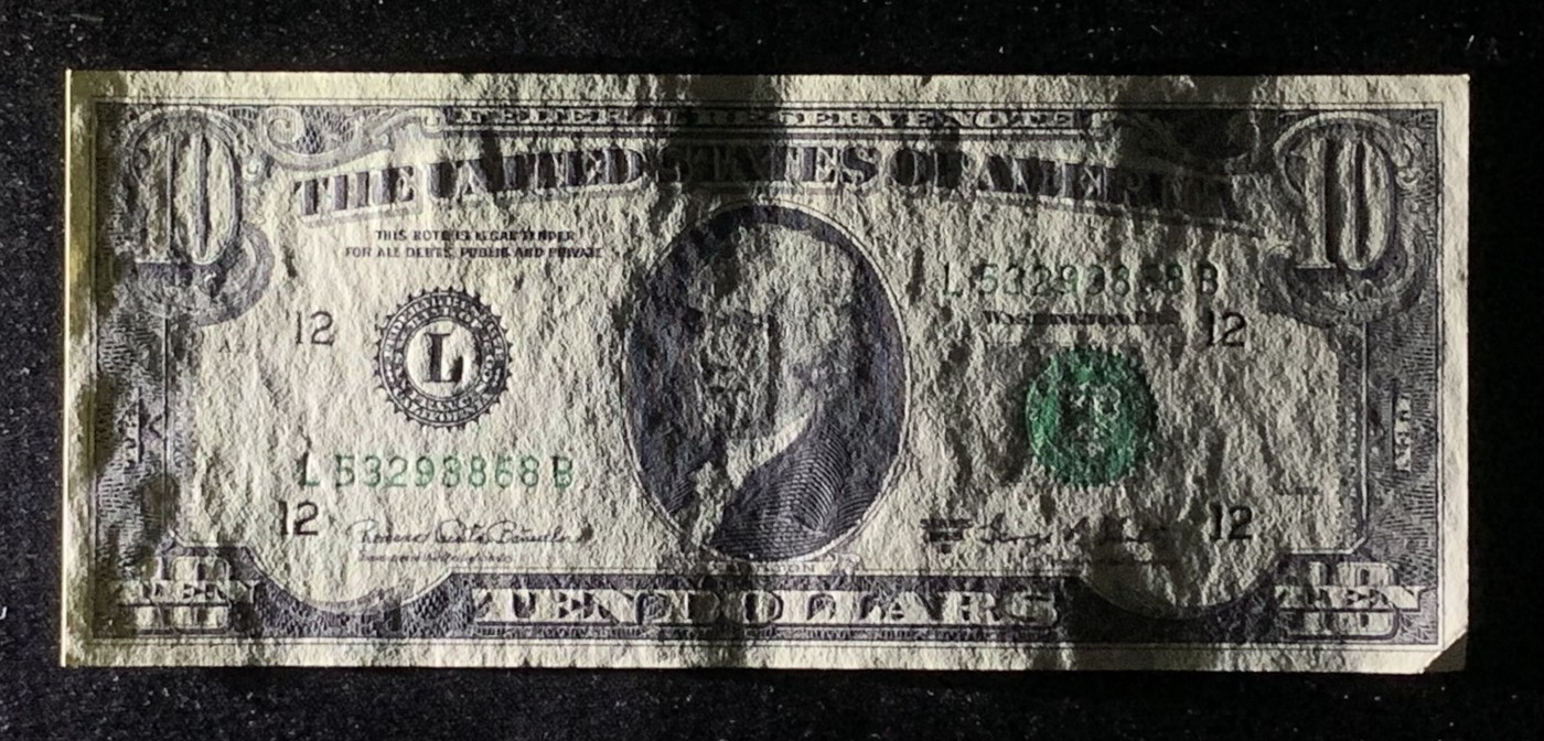 紫瑗钱币——第318期拍卖—纸币场 美国 1969年 L版 亚历山大·汉密尔顿 10美元 小头版 UNC- 无硬折