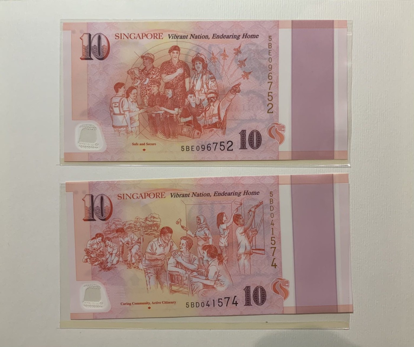 紫瑗钱币——第318期拍卖—纸币场 新加坡 2015年 建国50周年 纪念钞 一套6枚 共100新币 原册 UNC