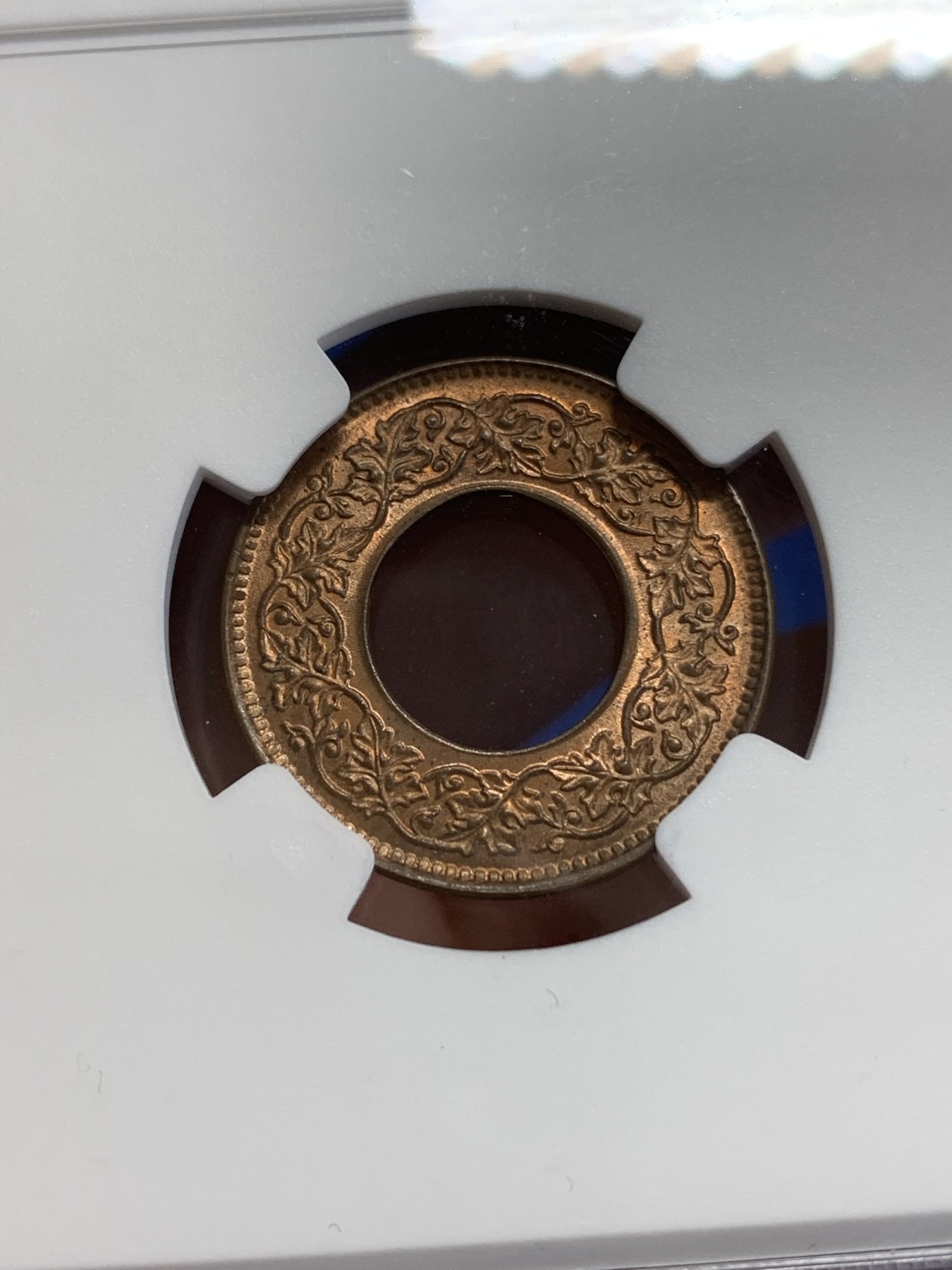 《竞宝斋》第207场-周日，周一 2场 (全场包邮) NGC MS64 1943英属印度1派沙铜币 少见的圆冠版 难得的好品 喜欢的不要错过