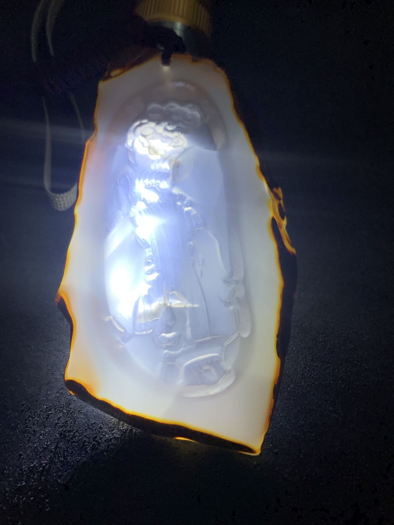 重器天然马达加斯加原皮玛瑙雕刻高山流水遇知音牌子一块