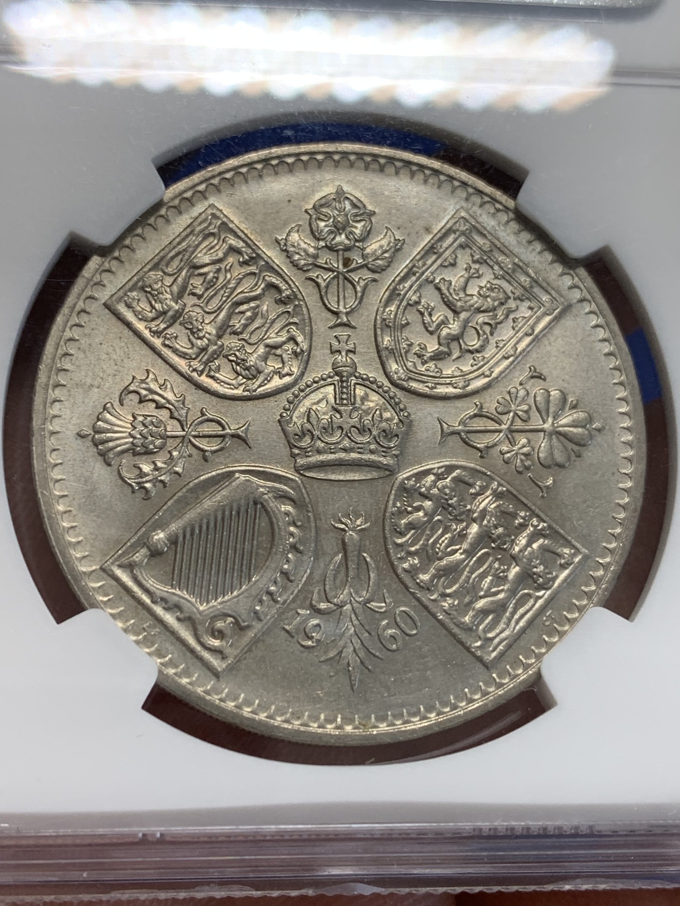 《竞宝斋》第207场-周日，周一 2场 (全场包邮) NGC-MS64英国1960年纽约博览会纪念克朗币 少见品种