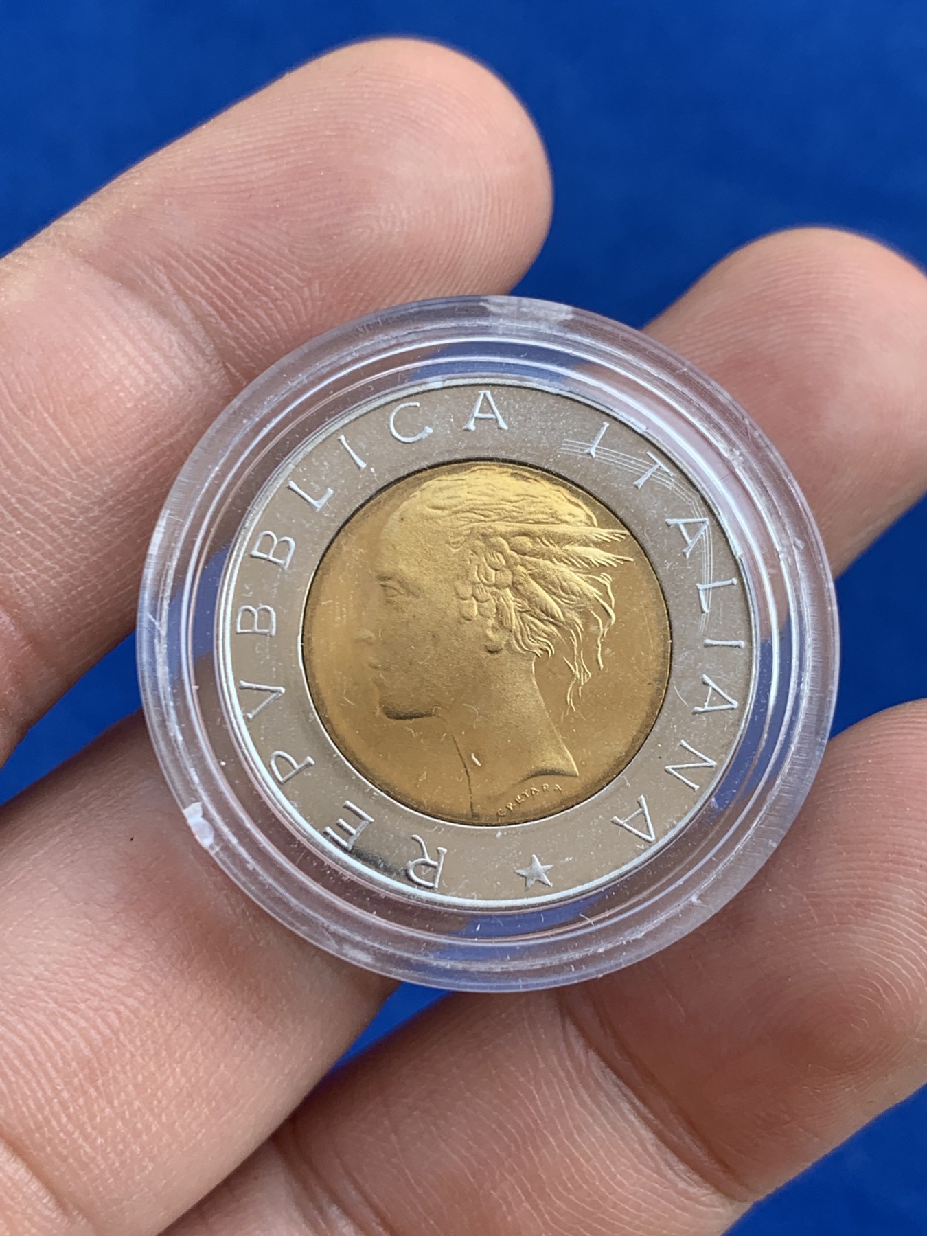 《竞宝斋》第207场-周日，周一 2场 (全场包邮) 1985年意大利精制500里拉双色币