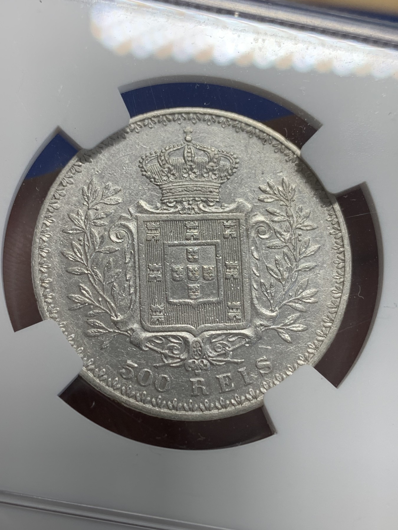 《竞宝斋》第207场-周日，周一 2场 (全场包邮) NGC XF45 葡萄牙1906年500R银币