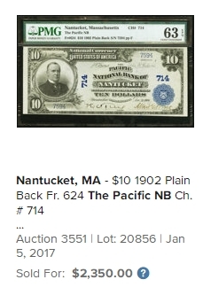 【Blue Auction】✨世界纸币精拍第380期【精】 【升值品种】美国 1902年10美金 PMG63EPQ 全新原票 正面人物为美国第25任总统威廉·麦金莱 500美金纸币上同款人物 大票幅雕刻精美 值得收藏 相同Fr的曾拍过2350美金