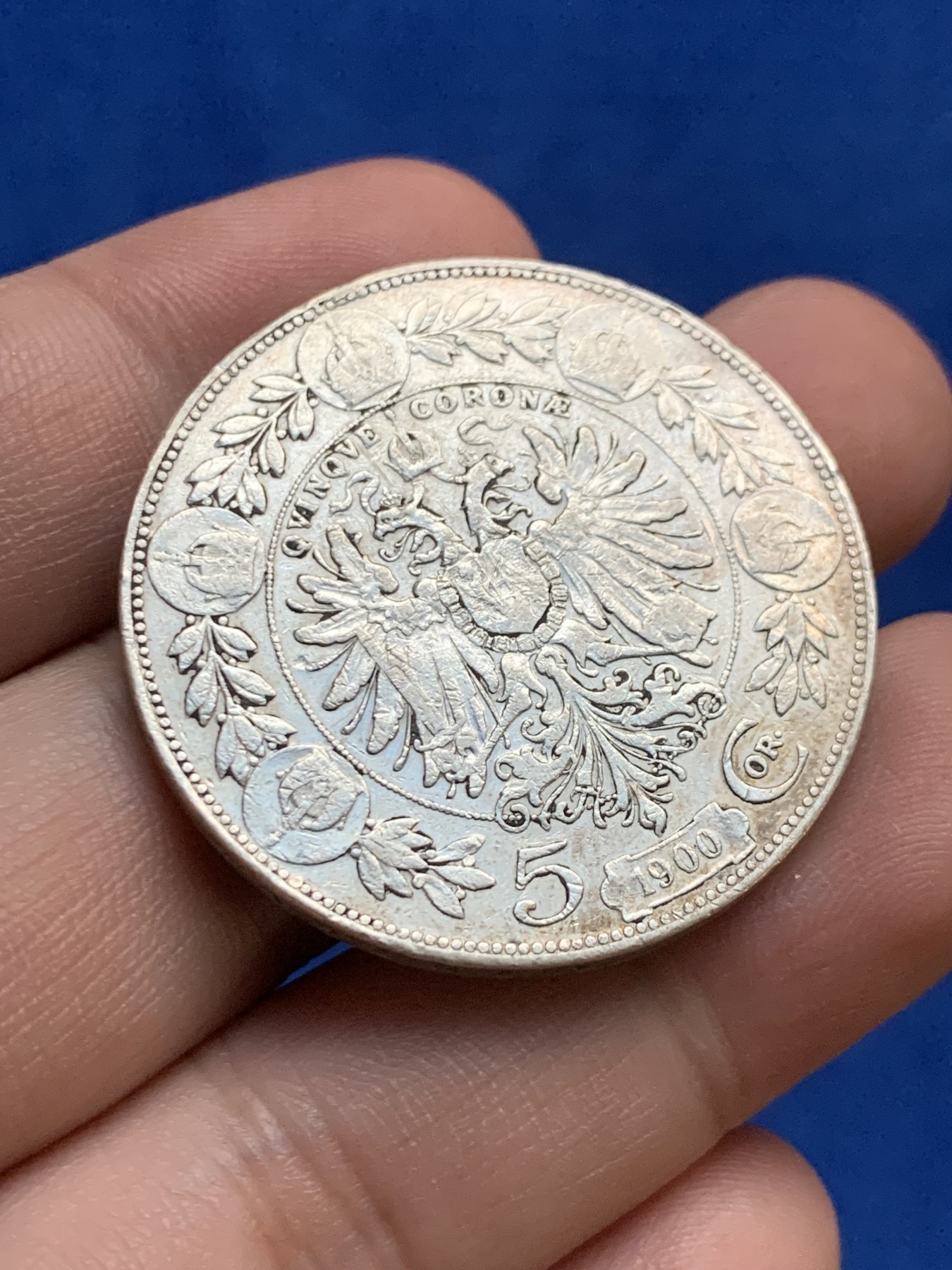 《竞宝斋》第207场-周日，周一 2场 (全场包邮) 奥地利1900年弗朗茨 双头鹰 5克朗 大银币