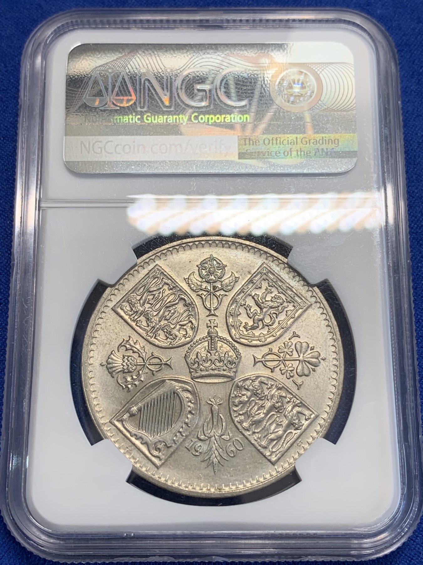 《竞宝斋》第207场-周日，周一 2场 (全场包邮) NGC-MS64英国1960年纽约博览会纪念克朗币 少见品种