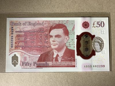 【礼羽收藏】🌏世界钱币拍卖第23期 - 【AB59 682299】全新UNC 英国🇬🇧G序列50镑 塑料钞