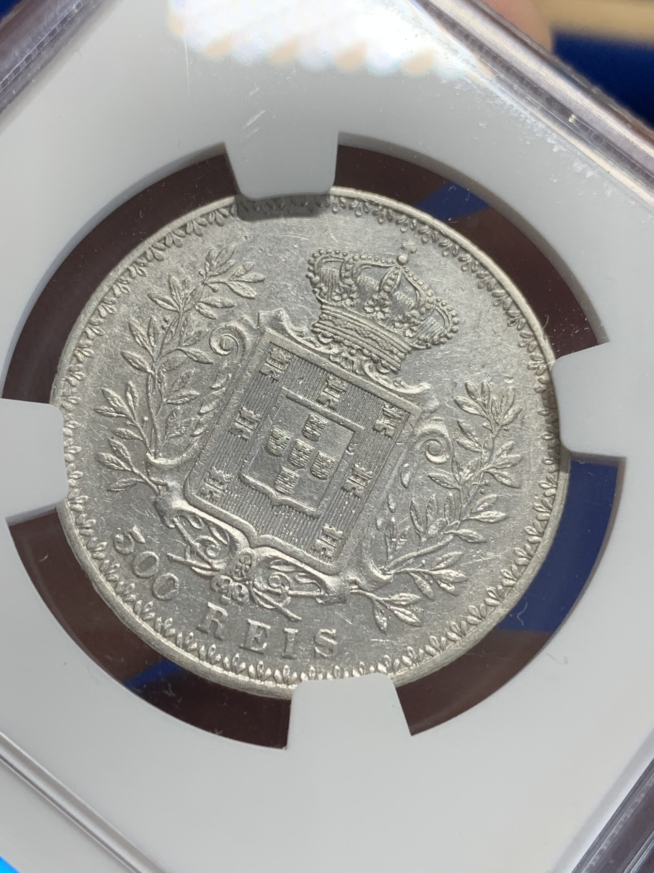 《竞宝斋》第207场-周日，周一 2场 (全场包邮) NGC XF45 葡萄牙1906年500R银币