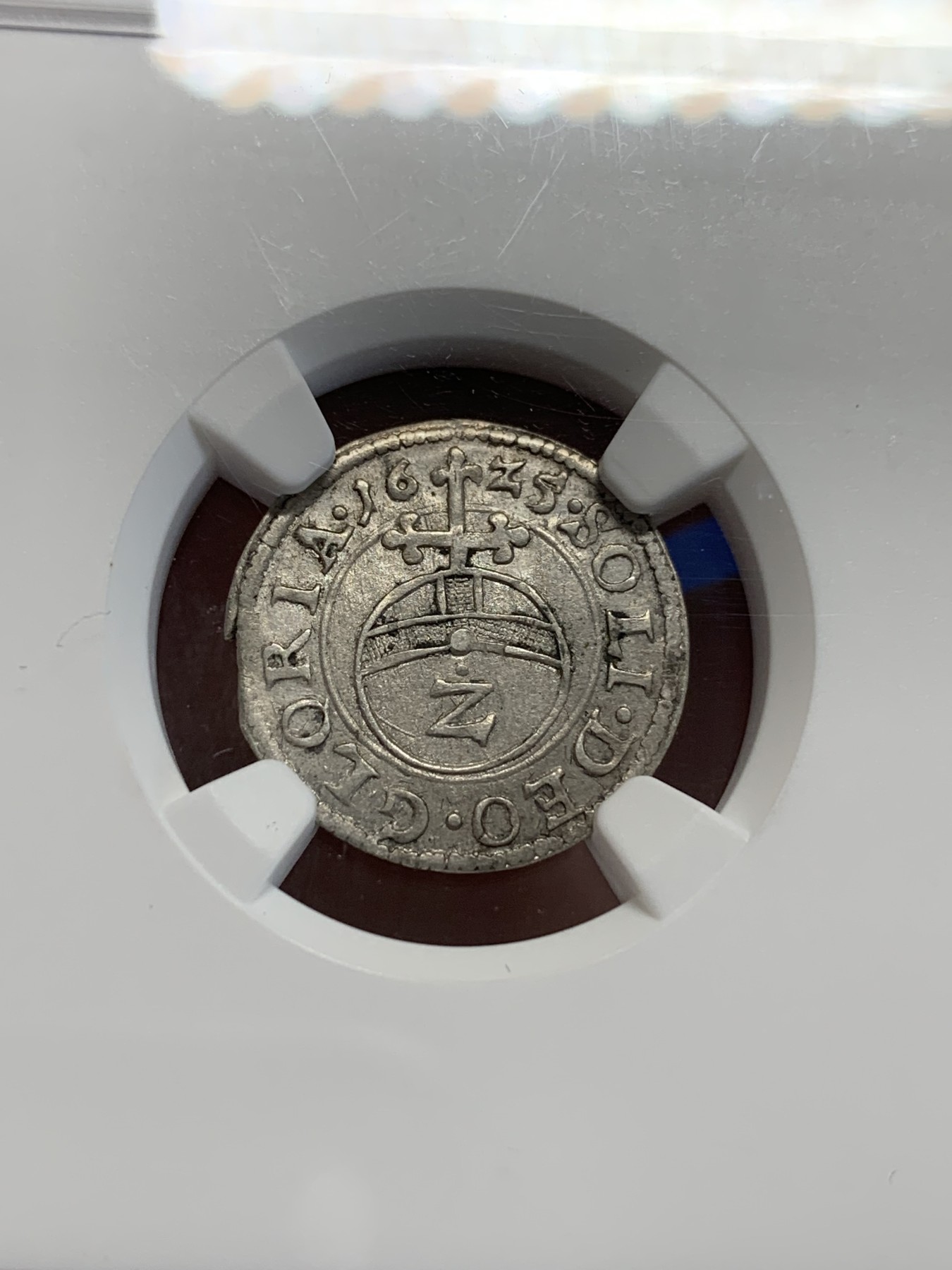 《竞宝斋》第207场-周日，周一 2场 (全场包邮) NGC AU55 德国1625年巴伐利亚2K小银辅币 将近400年 打制得非常好