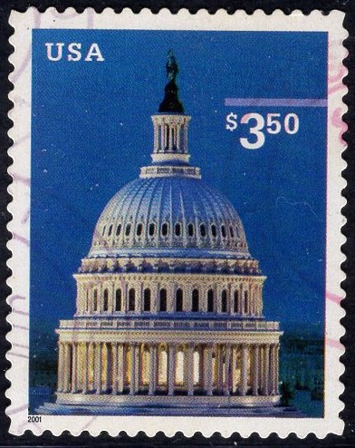 洪涛臻品批发群 精选邮票限时拍卖第五百九十八期  -  美国白宫$3.5美元 高面值信销好品，收集难度较大！