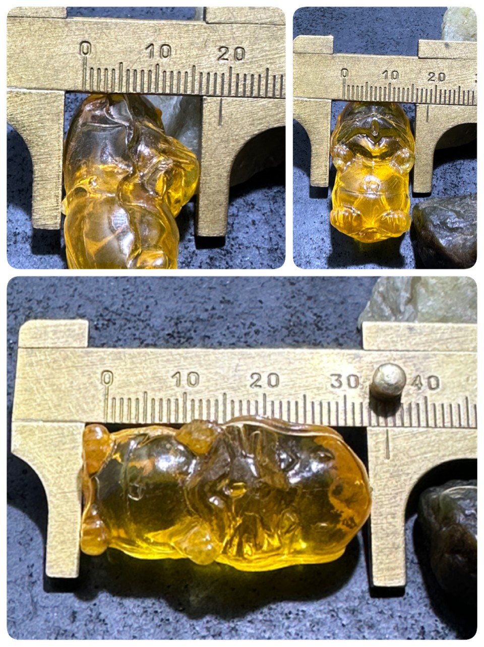 精美天然乌克兰蜜蜡原石雕刻小狗吊坠一个，