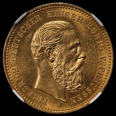 修遠堂世界钱币第九期 - NGC MS64 1888年普鲁士腓特烈三世10马克金币