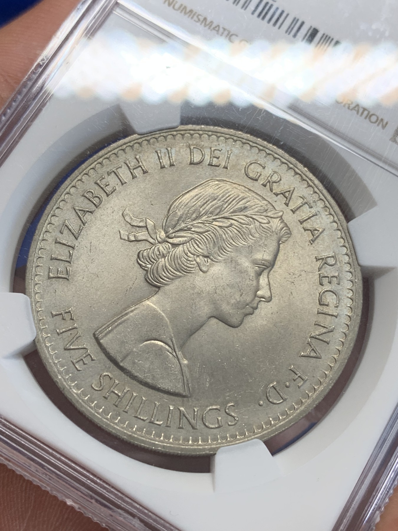 《竞宝斋》第207场-周日，周一 2场 (全场包邮) NGC-MS64英国1960年纽约博览会纪念克朗币 少见品种