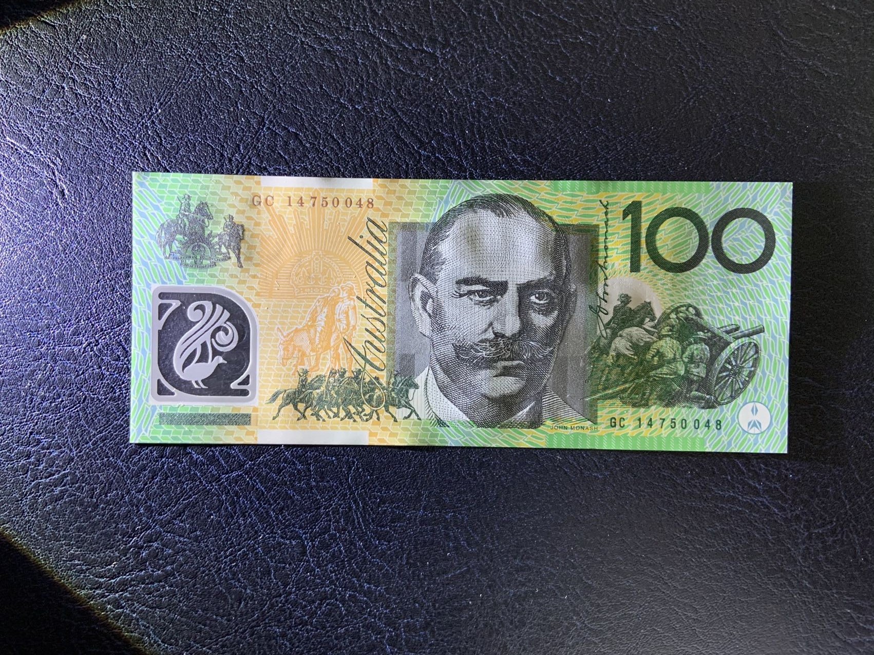收藏联盟Quantum Auction 第297期拍卖  澳大利亚2014年100元 品相全新UNC