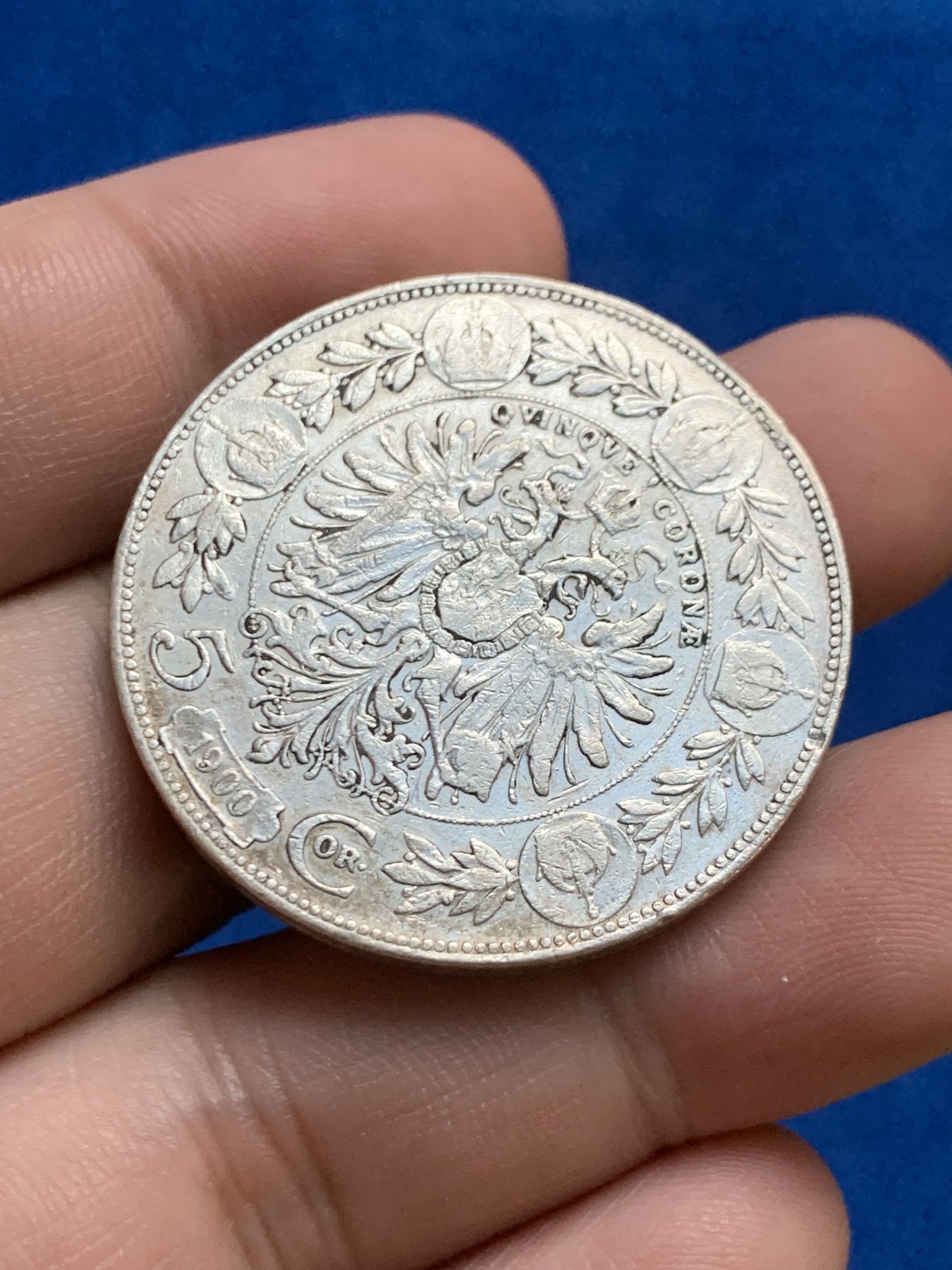 《竞宝斋》第207场-周日，周一 2场 (全场包邮) 奥地利1900年弗朗茨 双头鹰 5克朗 大银币