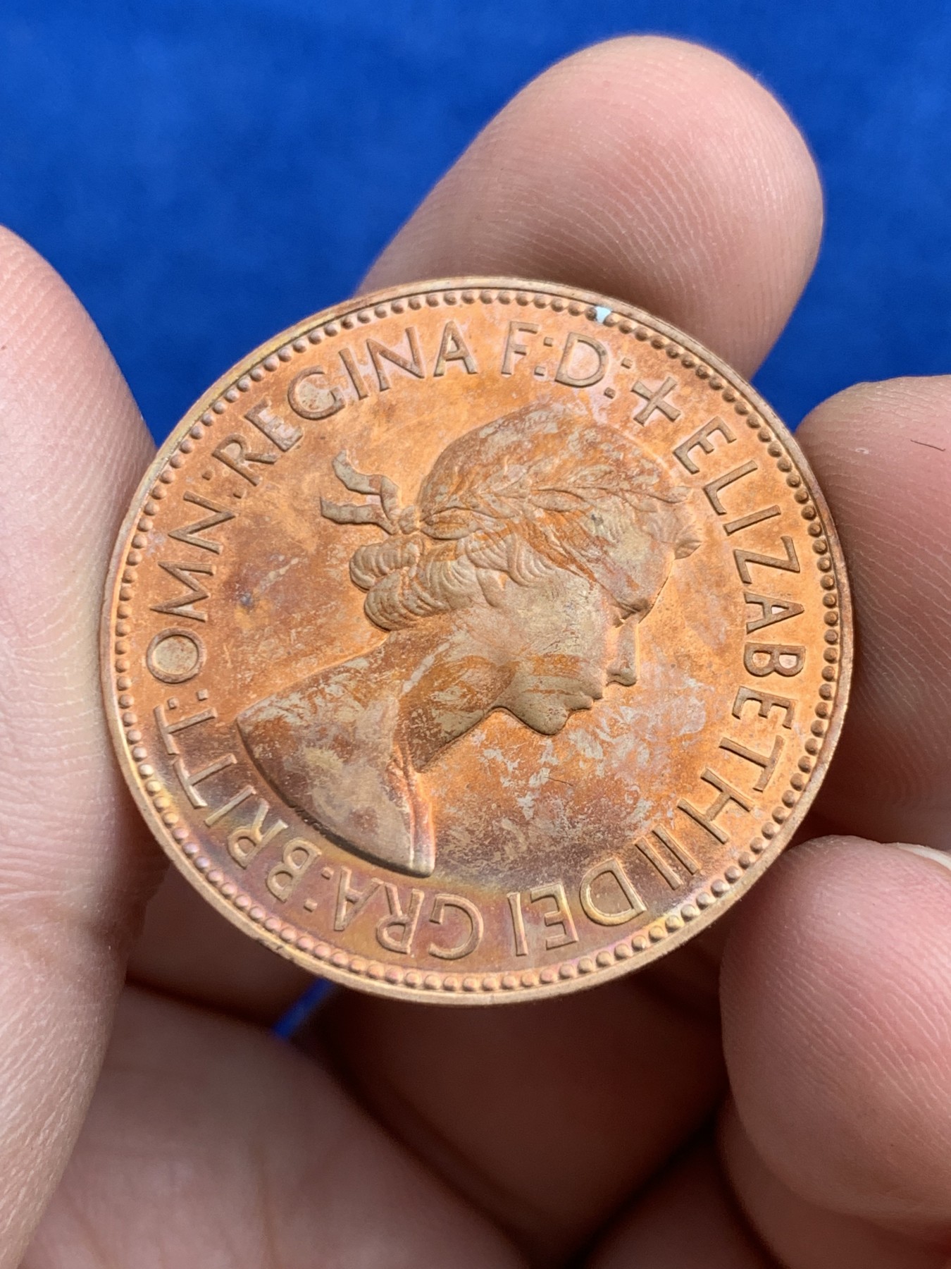 《竞宝斋》第207场-周日，周一 2场 (全场包邮) 英国1953伊丽莎白二世登基纪念精制1便士1福林 两枚一对