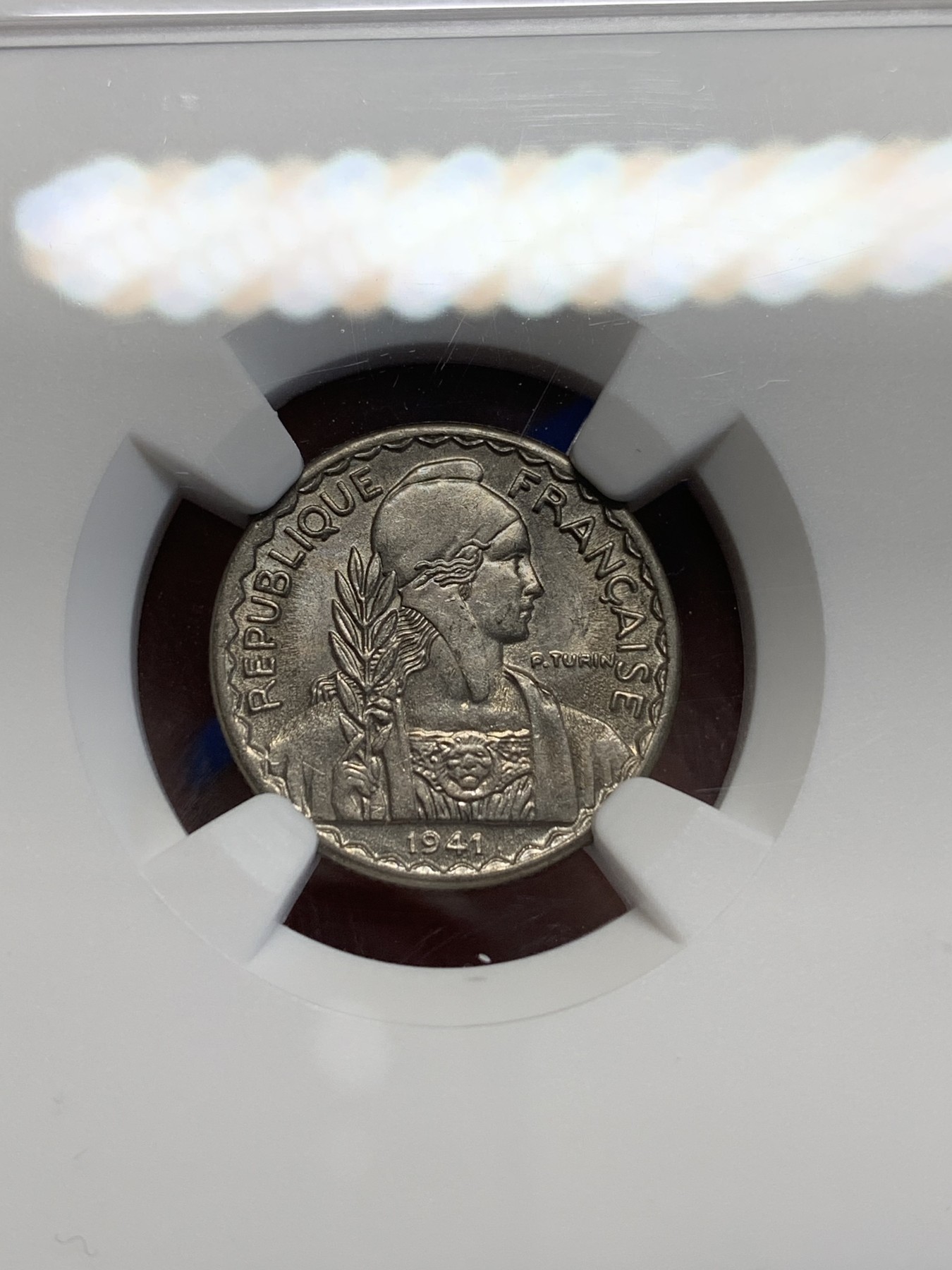 《竞宝斋》第207场-周日，周一 2场 (全场包邮) NGC MS62 法属印支1941年10分镍币