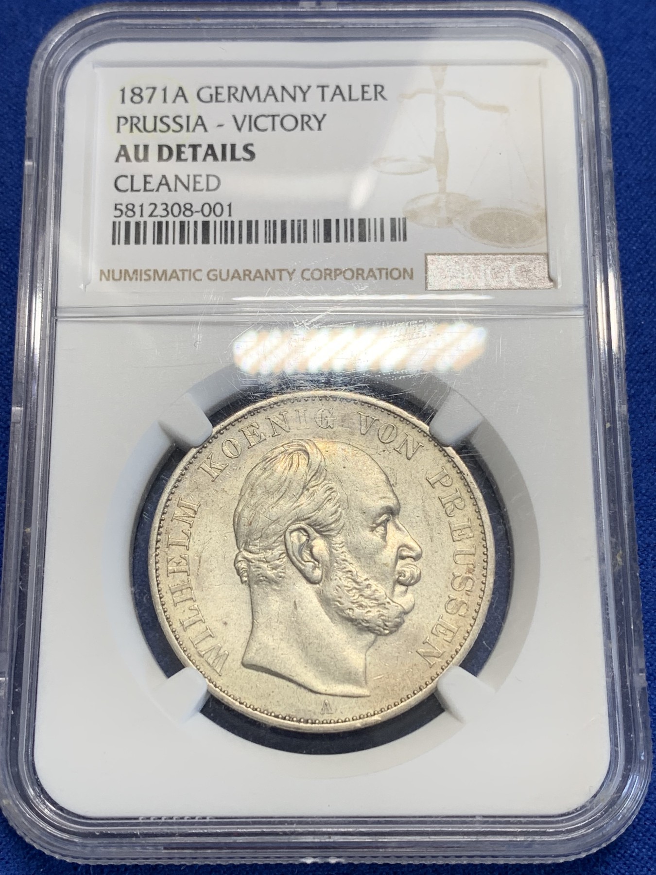 《竞宝斋》第207场-周日，周一 2场 (全场包邮) NGC-AUD 德国1871年普鲁士普法战争胜利1泰勒银币