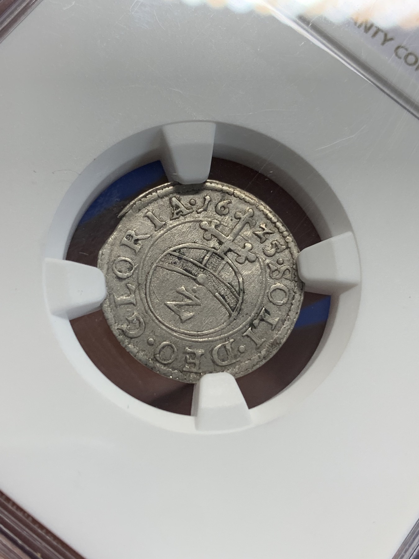 《竞宝斋》第207场-周日，周一 2场 (全场包邮) NGC AU55 德国1625年巴伐利亚2K小银辅币 将近400年 打制得非常好