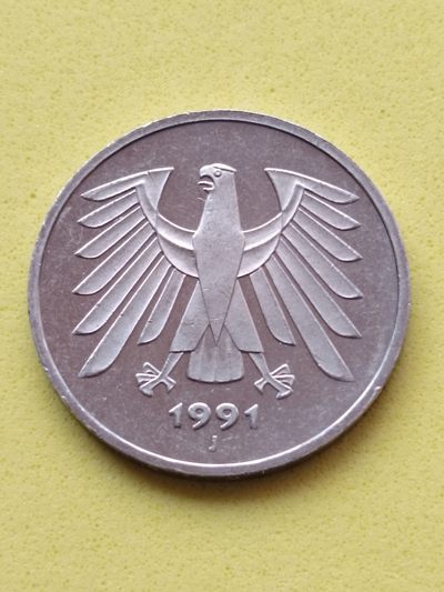 布加迪🐬～世界钱币🌾第 39 期 /  联邦德国🇩🇪马克专场，收集德国年份币的会感兴趣  - 联邦德国🇩🇪  1991年  5马克  (J版) 原光品