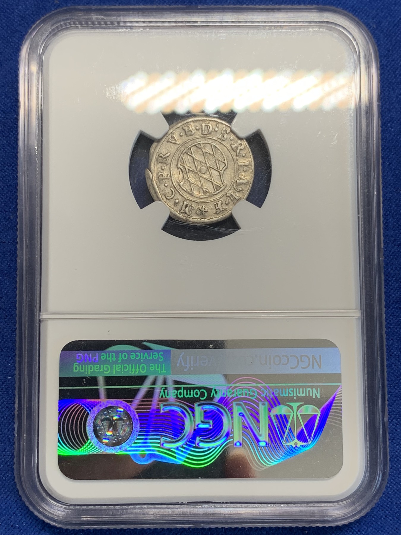 《竞宝斋》第207场-周日，周一 2场 (全场包邮) NGC AU55 德国1625年巴伐利亚2K小银辅币 将近400年 打制得非常好