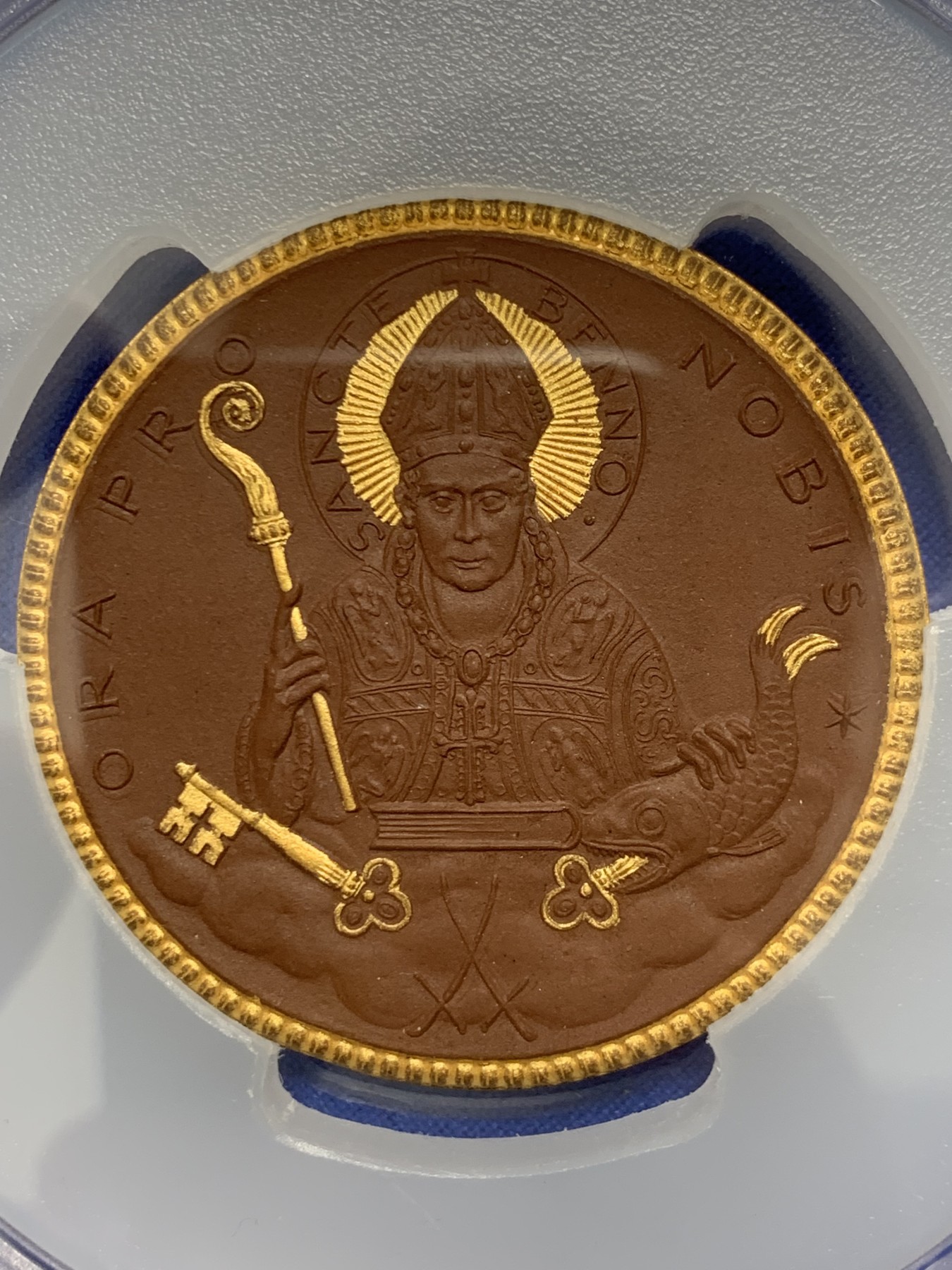 《竞宝斋》第207场-周日，周一 2场 (全场包邮) PCGS MS66 德国1921魏玛教区主教点金陶瓷币 唯一冠军分 大盒