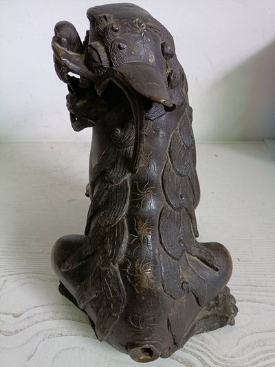 清代8斤8两铜狮子大摆件~镇宅避邪 清代8斤8两铜狮子大摆件~镇宅避邪