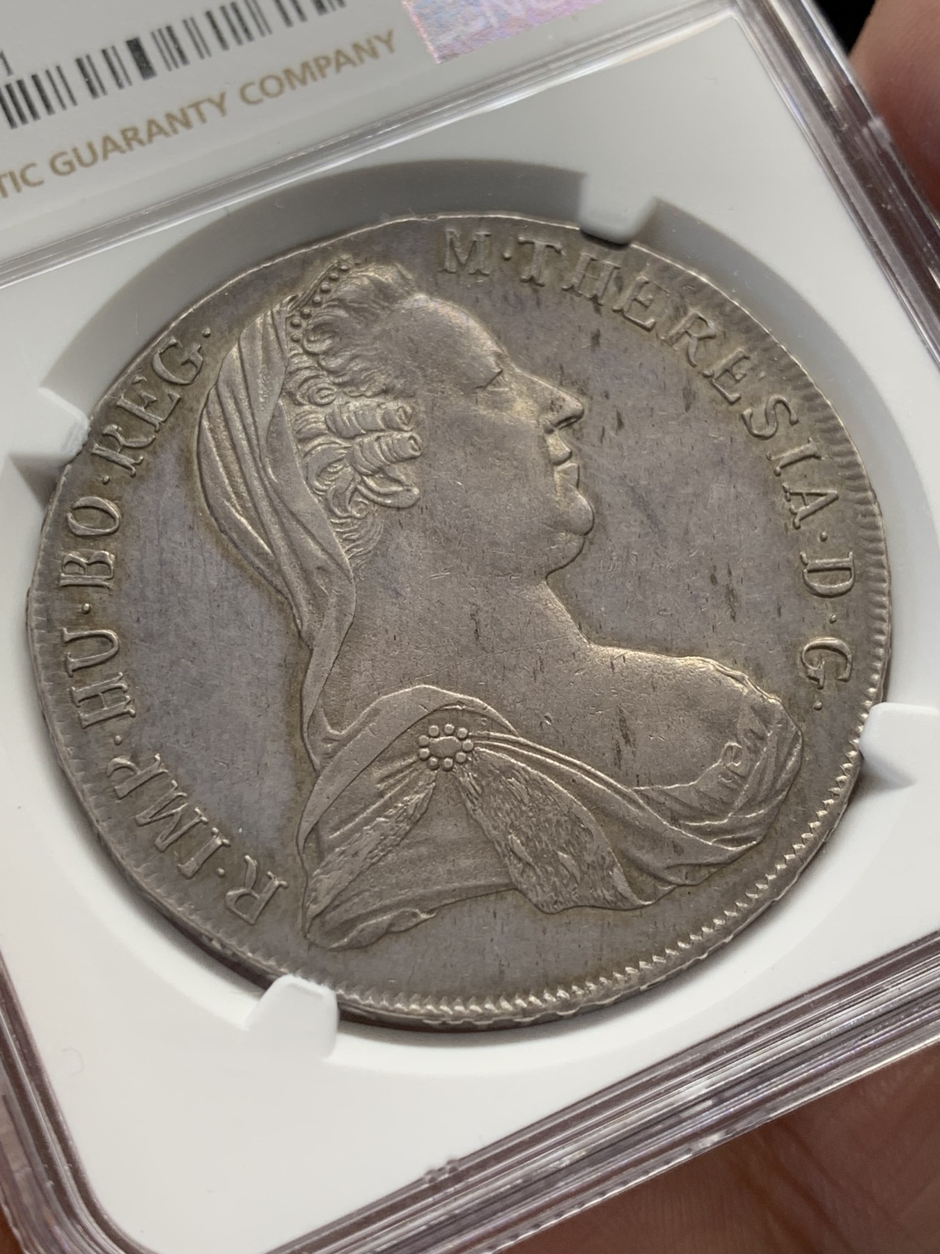 《竞宝斋》第207场-周日，周一 2场 (全场包邮) NGC AU55 奥地利1780大奶妈，维也纳原铸IC-FA版 状态极好 美国评级