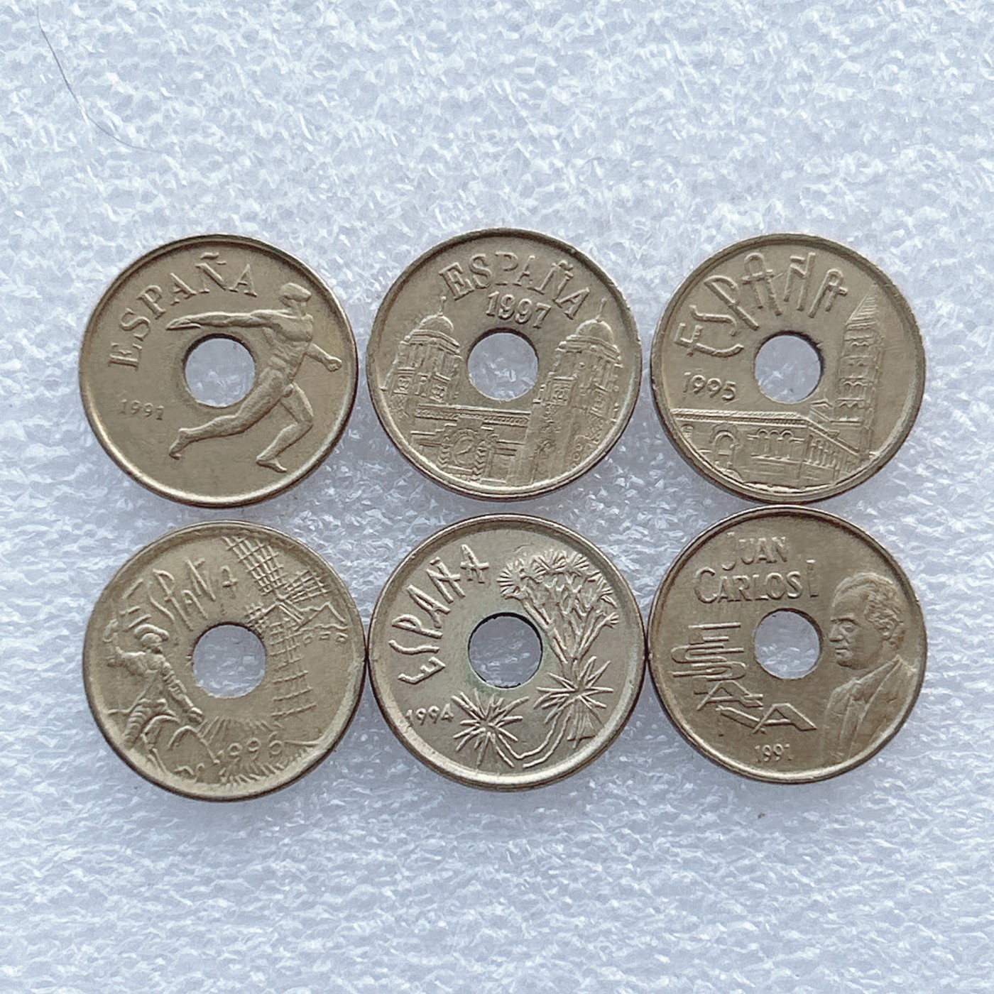 全场一元起拍 世界钱币散币场 第30期 西班牙25分6枚套