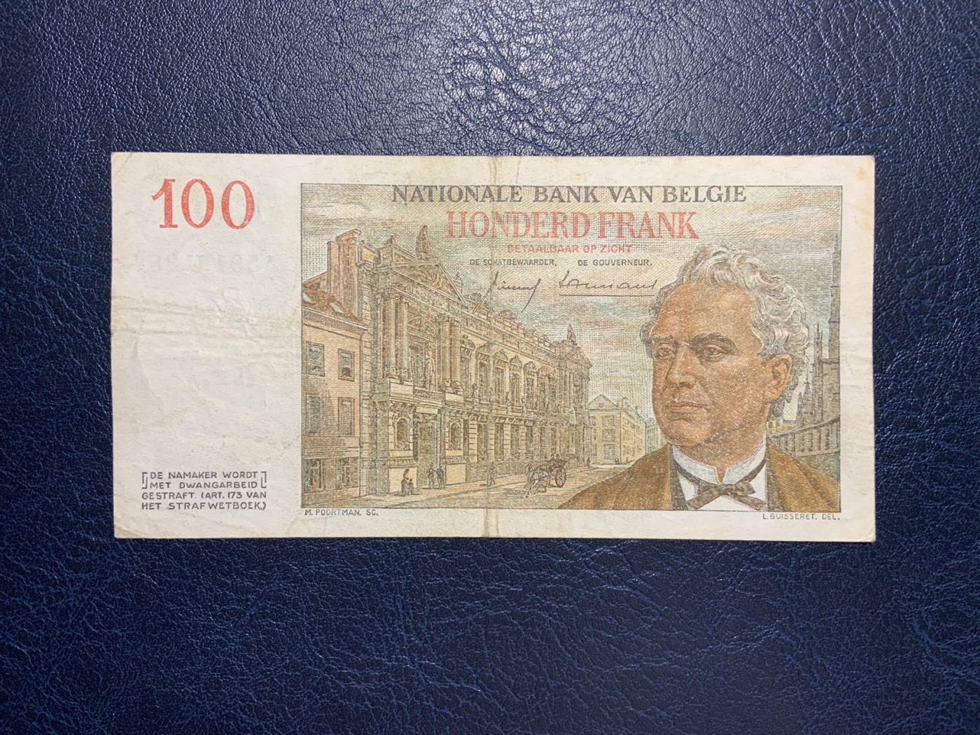 收藏联盟Quantum Auction 第297期拍卖  比利时1959年100法郎 品相如图 比利时开国君主 利奥波德一世