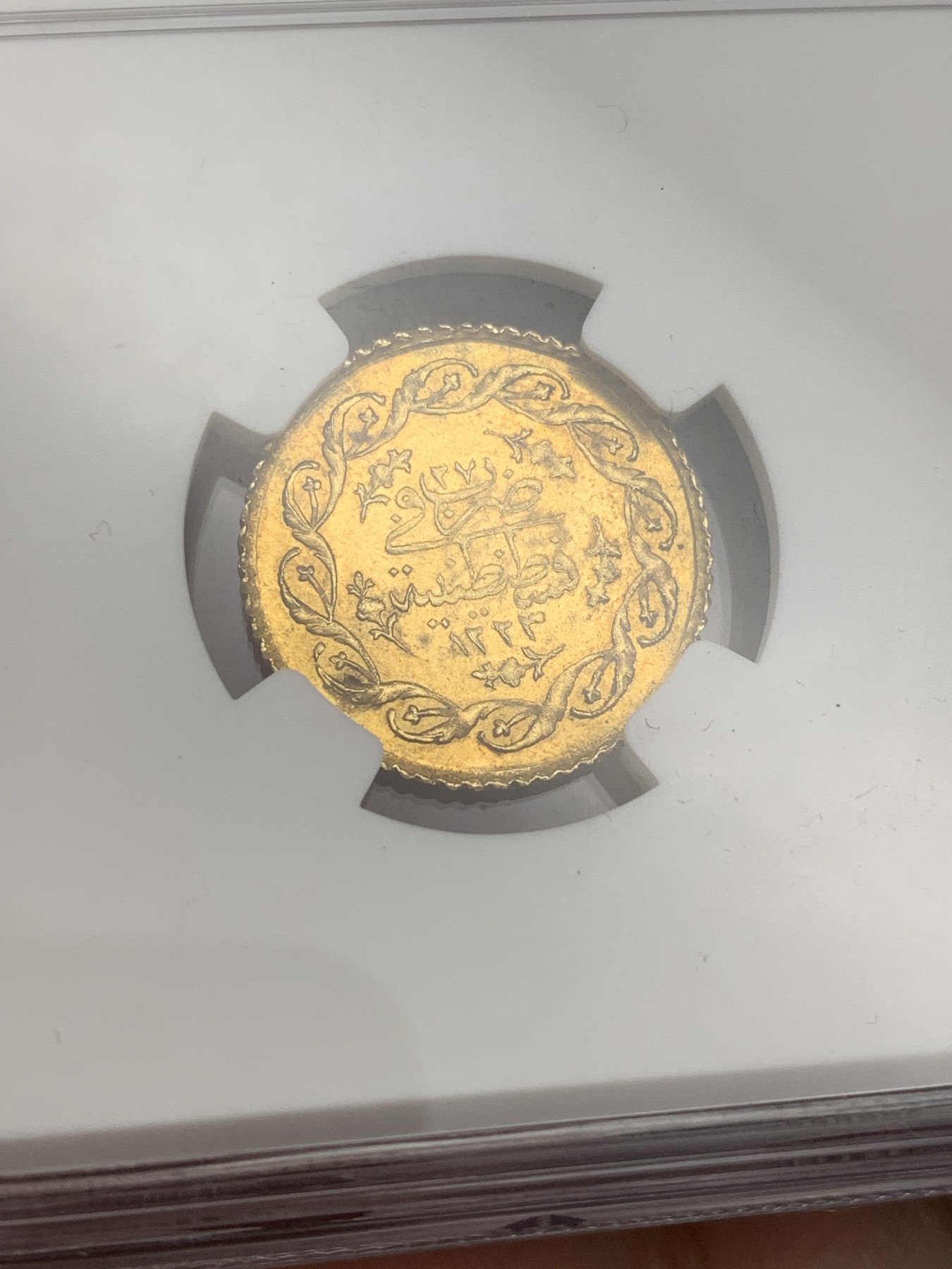 《竞宝斋》第207场-周日，周一 2场 (全场包邮) NGC-MS62 AH1223/27年奥斯曼土耳其小金币 19世纪初期的金币，设计精美，压力十足