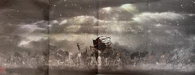 零元拍：国际知名插画大师正子公也亲签《绘卷三国志》 半熟宣复制海报。62×23.8CM。 - 零元拍：国际知名插画大师正子公也亲签《绘卷三国志》 半熟宣复制海报。62×23.8CM。