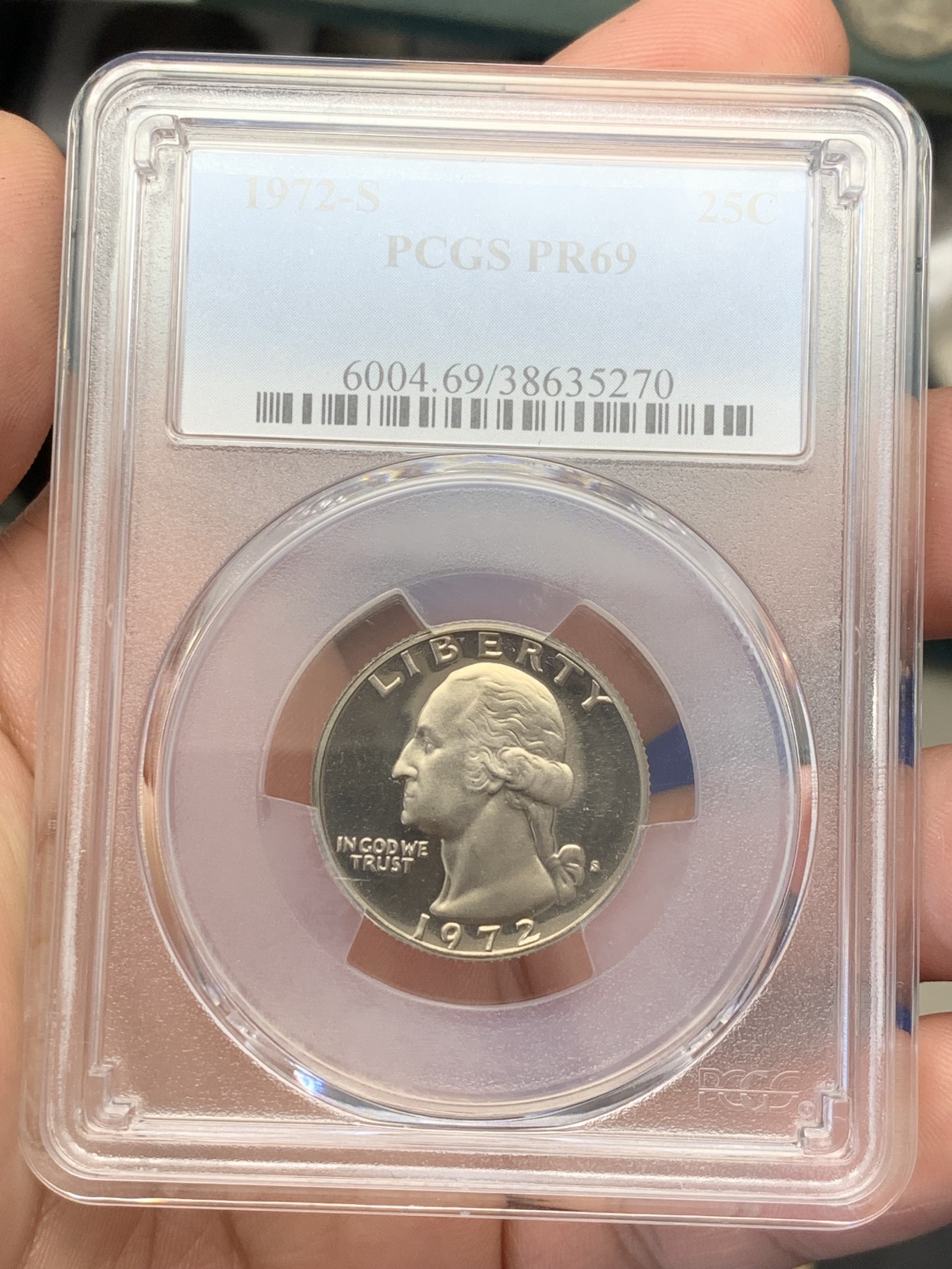 《竞宝斋》第207场-周日，周一 2场 (全场包邮) PCGS PR69 美国1972精制25美分