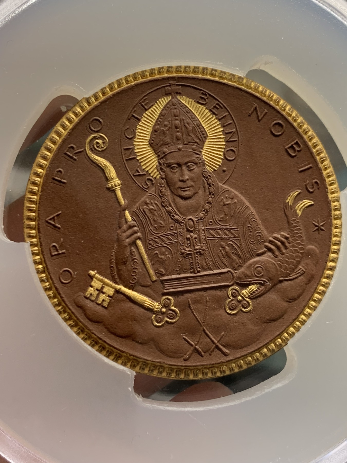 《竞宝斋》第207场-周日，周一 2场 (全场包邮) PCGS MS66 德国1921魏玛教区主教点金陶瓷币 唯一冠军分 大盒