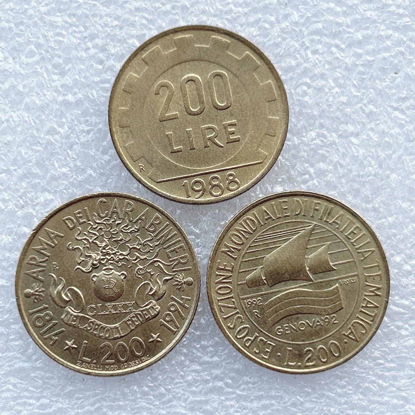 全场一元起拍 世界钱币散币场 第30期 意大利200里拉3枚