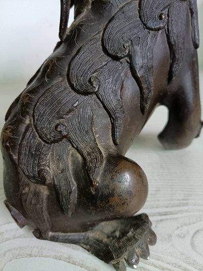 清代8斤8两铜狮子大摆件~镇宅避邪 清代8斤8两铜狮子大摆件~镇宅避邪