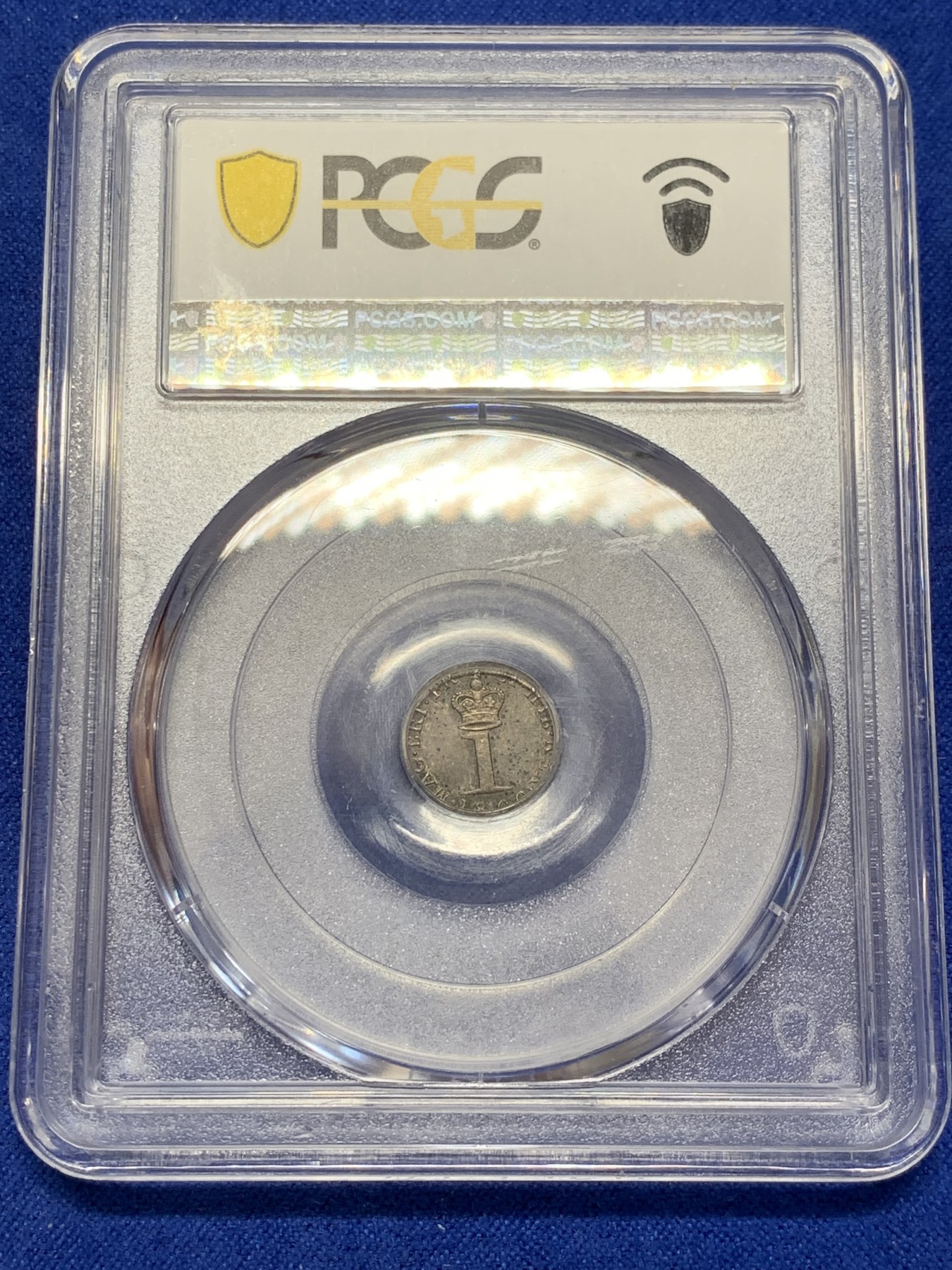 《竞宝斋》第207场-周日，周一 2场 (全场包邮) PCGS MS63 英国1800年乔治三世1便士银币，五彩包浆人像完美