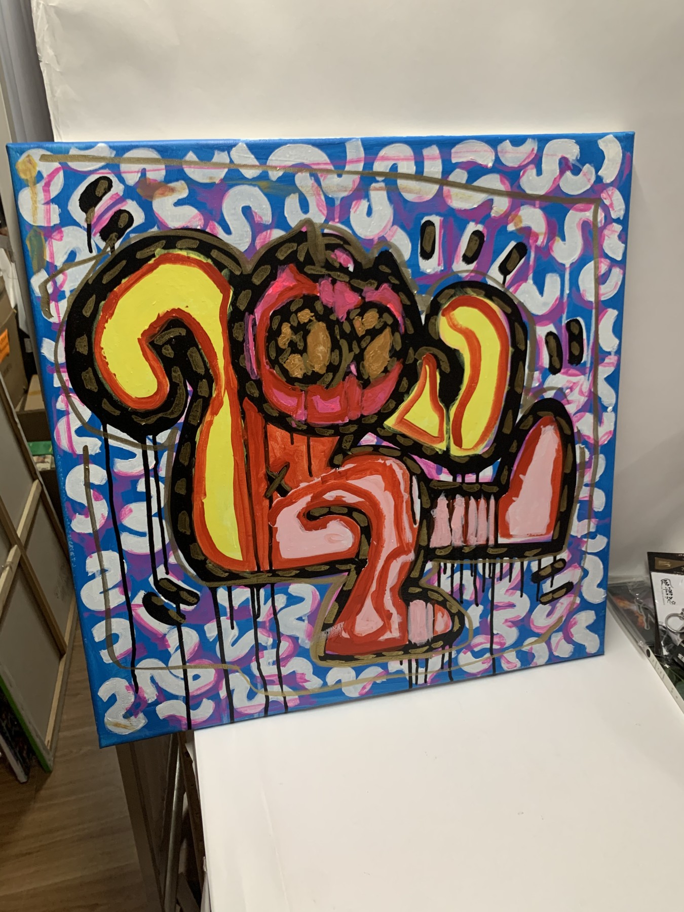 零元拍：歪歪亲笔签名原画大画幅《舞者》尺寸600/600MM