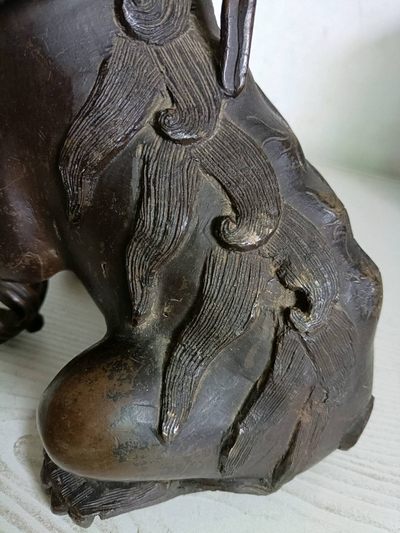 清代8斤8两铜狮子大摆件~镇宅避邪 清代8斤8两铜狮子大摆件~镇宅避邪