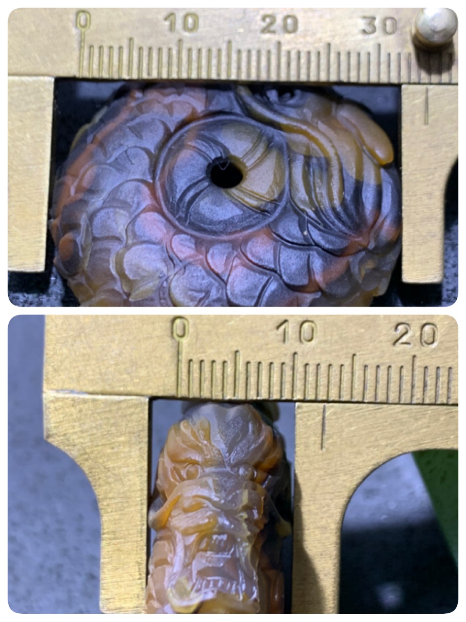 精美亚光高玉化巴西玛瑙手工俏色巧雕随形龙扣吊坠一个！