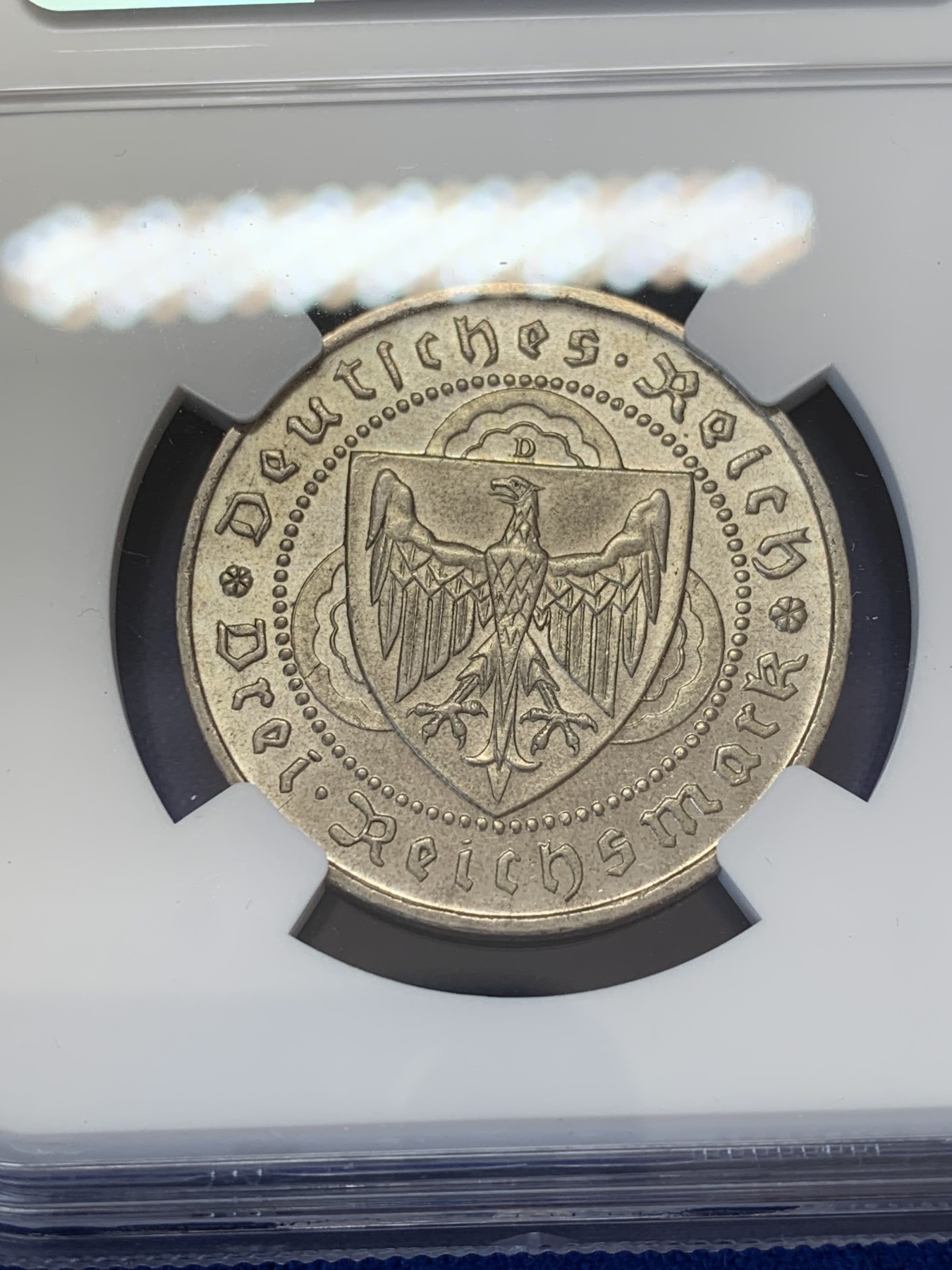 《竞宝斋》第207场-周日，周一 2场 (全场包邮) NGC-MS64 魏玛德国1930年游吟诗人3马克纪念银币