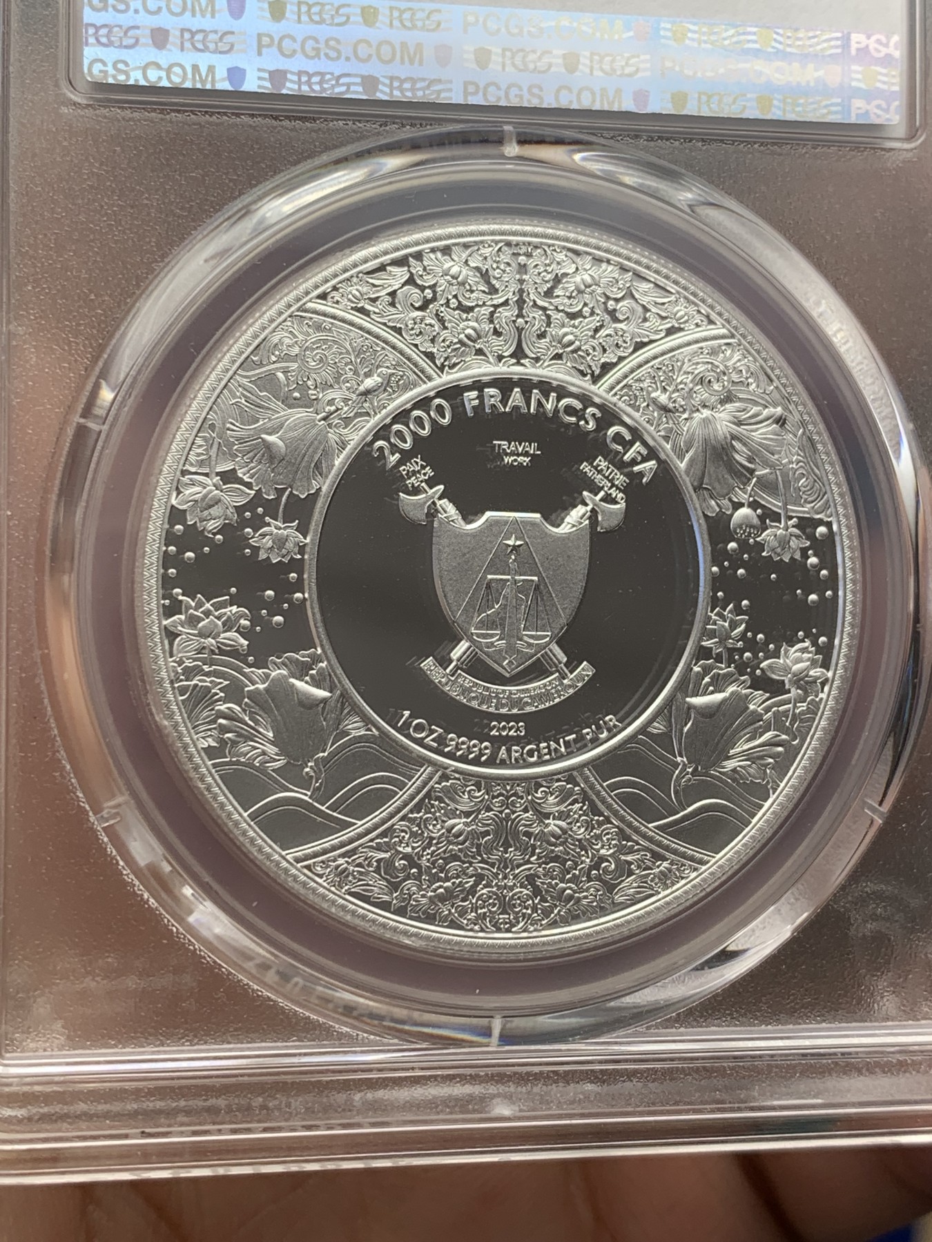 《竞宝斋》第207场-周日，周一 2场 (全场包邮) PCGS PR69 喀麦隆2023年2000中非法郎杜尔加女神银币 P盒冠军分