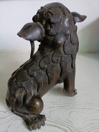 清代8斤8两铜狮子大摆件~镇宅避邪 清代8斤8两铜狮子大摆件~镇宅避邪